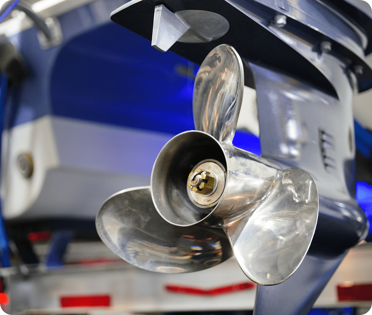 Stainless steel boat propeller detail